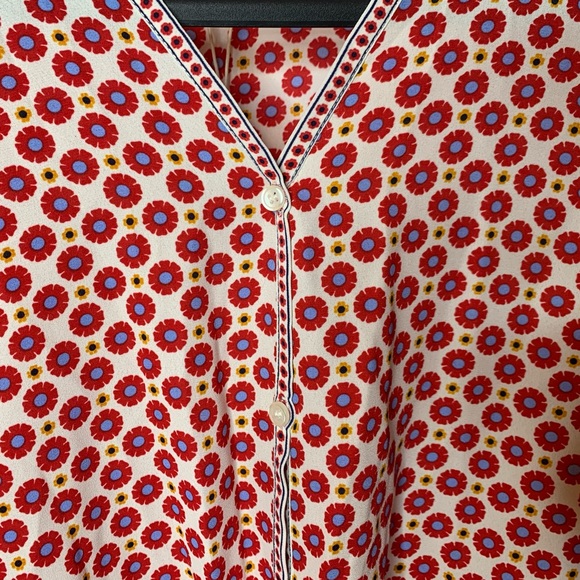 Max Studio Floral Front Tie Button Down Cardigan Blouse - Picture 6 of 12